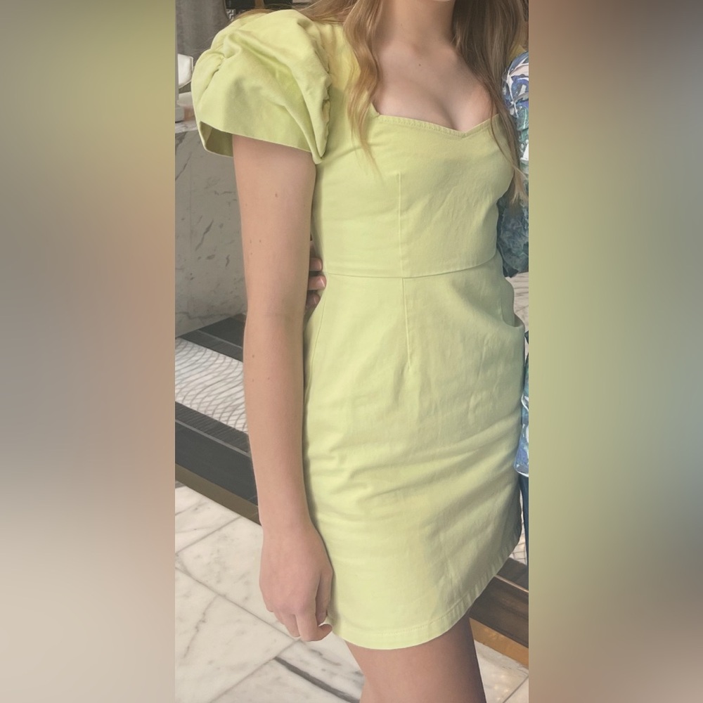 ASOS Puff Sleeve Light Green Dress